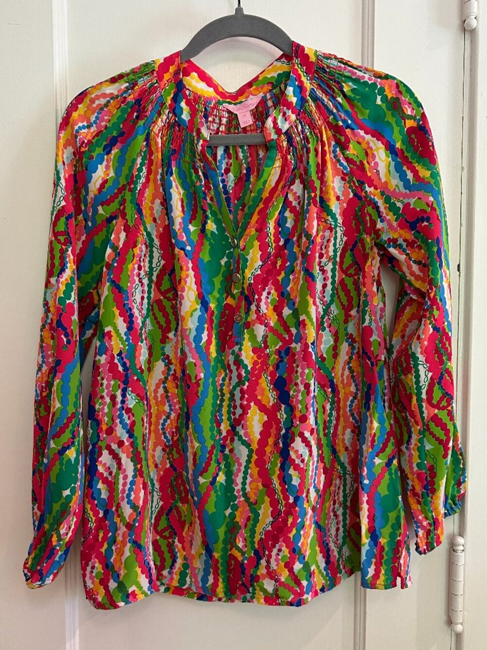 Lilly Pulitzer Silk "Dripping in Jewels" top size XS NWOT